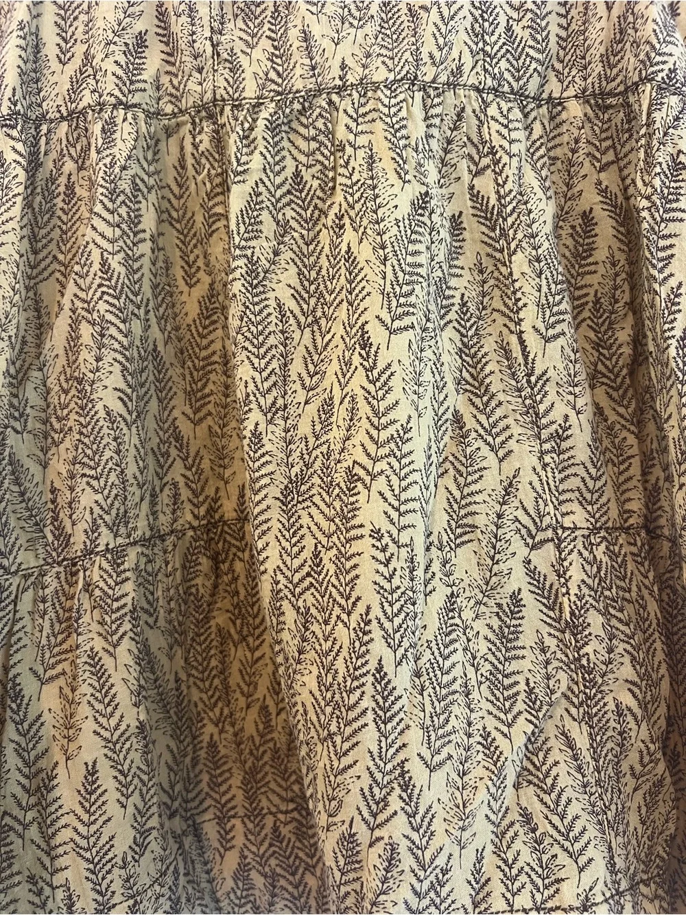 Anthropologie Brown Floral Tie-Front Blouse